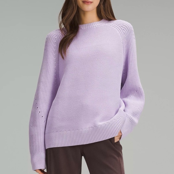 lululemon athletica Sweaters - Lululemon Honeycomb Crewneck Sweater Small Lilac Ether
